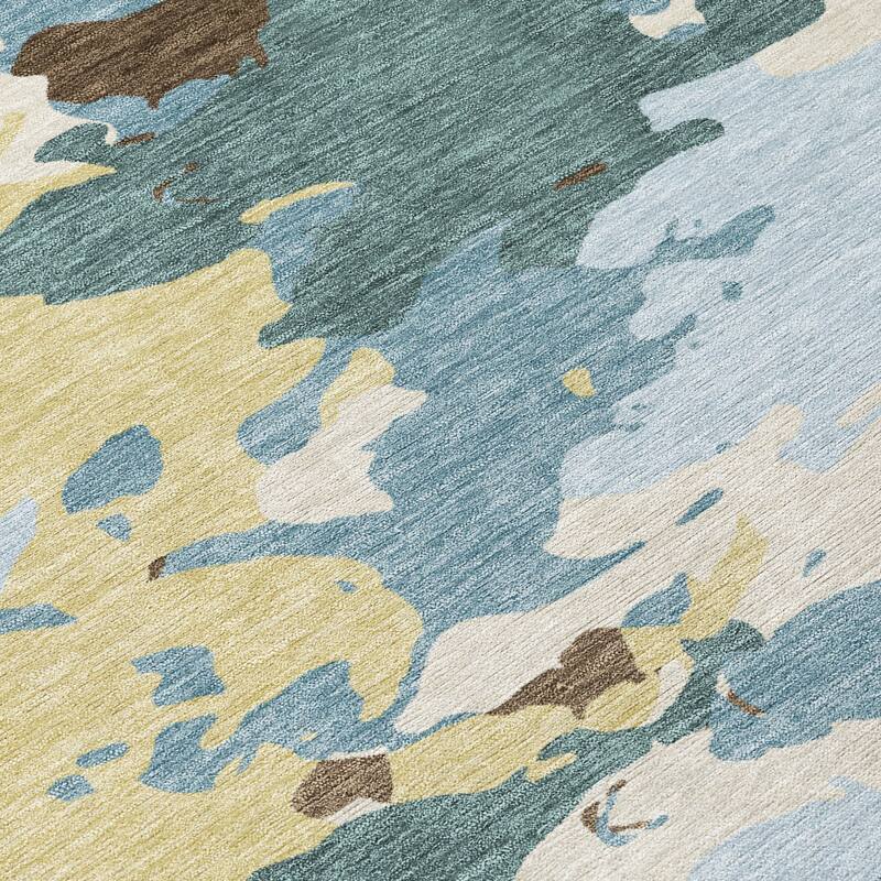 Machine Washable Indoor/ Outdoor Abstract Mexi Chantille Rug