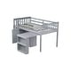 preview thumbnail 22 of 21, Twin Loft Bed with Pull-Out Desk, 2 Cabinets, 4 Drawers & Shelves