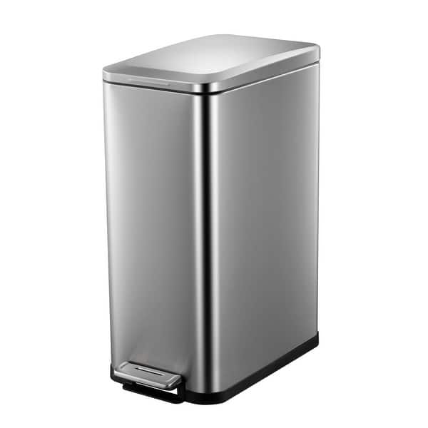 slide 2 of 6, 13 Gallon Tall Slim Kitchen Garbage Can Silver
