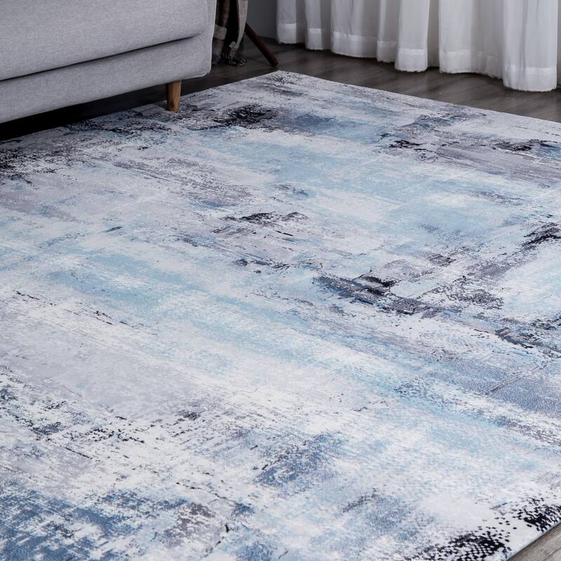 Abstract Blue/Grey Area Rug