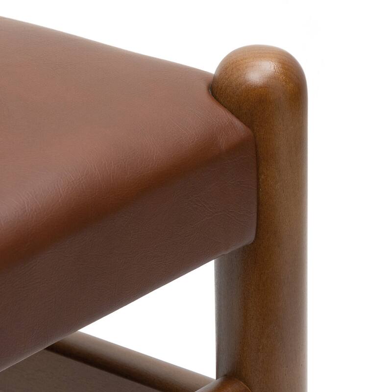 Poly & Bark Lev Vegan Leather Dining Chair with Solid Wood Frame (Set of 2)