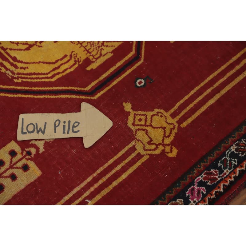 Hand Knotted Oriental 100% Wool Carpet Traditional Medallion Red Shiraz Area Rug - 5' 9'' X 4' 0''