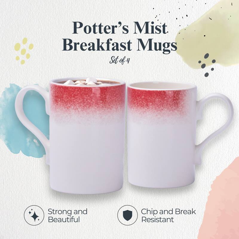Portmeirion Set of 4 Potters Mist Breakfast Mugs