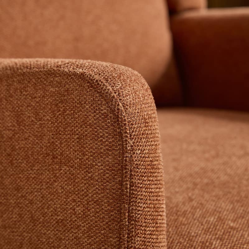 26.18" Wide Accent Chair,Polyester Blend High Back Reading Chair ,Upholstered Armchair Club Chair,Single Sofa with Wood Legs