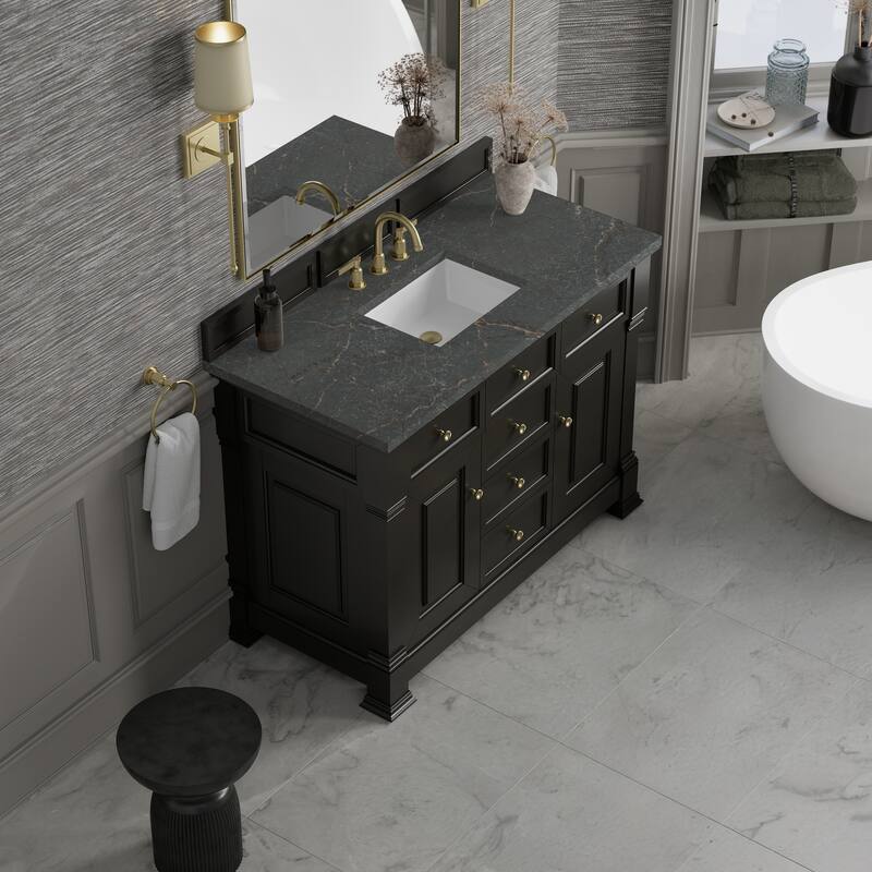 Brookfield 48" Single Vanity, Black Onyx w/FreePower Wireless Charger