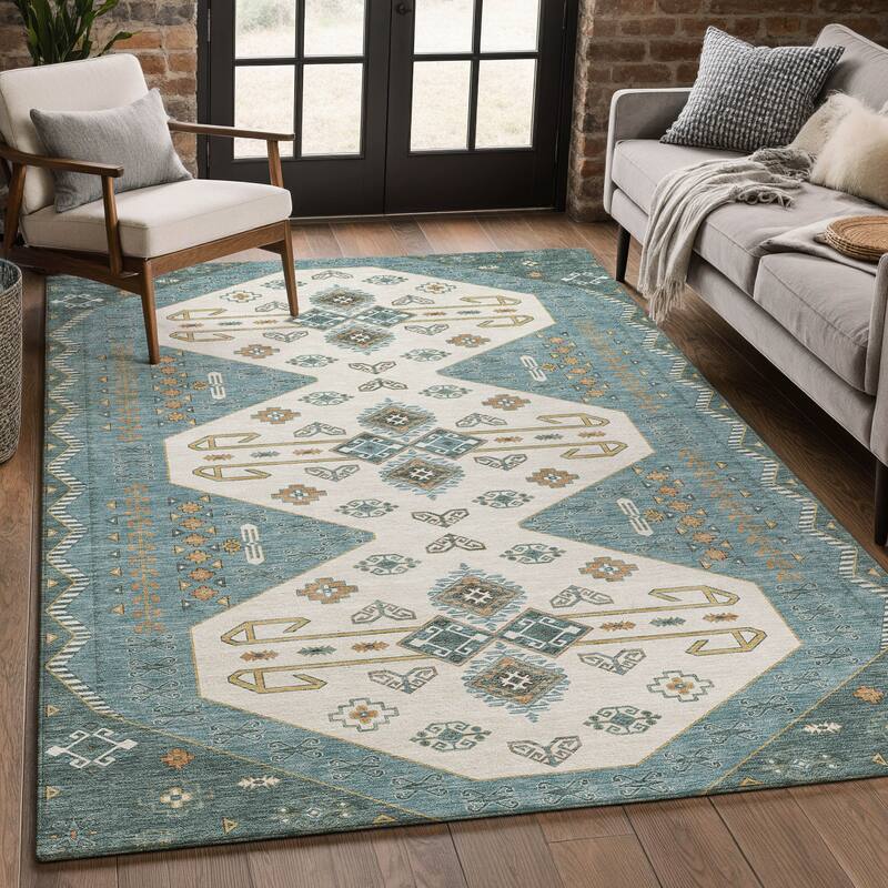 Machine Washable Indoor/ Outdoor Global Hiawatha Chantille Rug