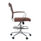 preview thumbnail 19 of 38, Office Chair With Arms Stools For Counter Height Bar Office Wheels PU Leather Rest Tilt Swivel Work Office Standing Desk