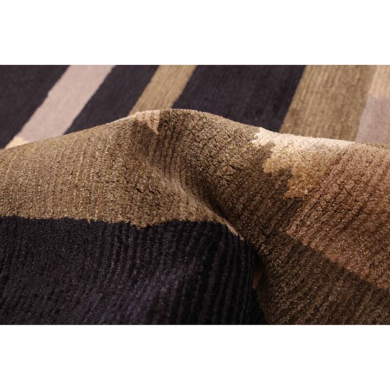 ECARPETGALLERY Hand-knotted Opulence Olive Silk, Wool Rug - 6'0 x 8'9