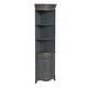 preview thumbnail 2 of 15, Dowling 24 in. W x 73 in. H Quarter Round Wood Corner Cabinet with 3 Open Shelves and 1 Lower Storage Cabinet