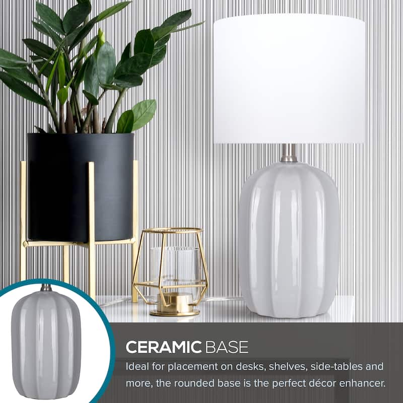 Catalina Arcadia Ceramic Table Lamp - Gray