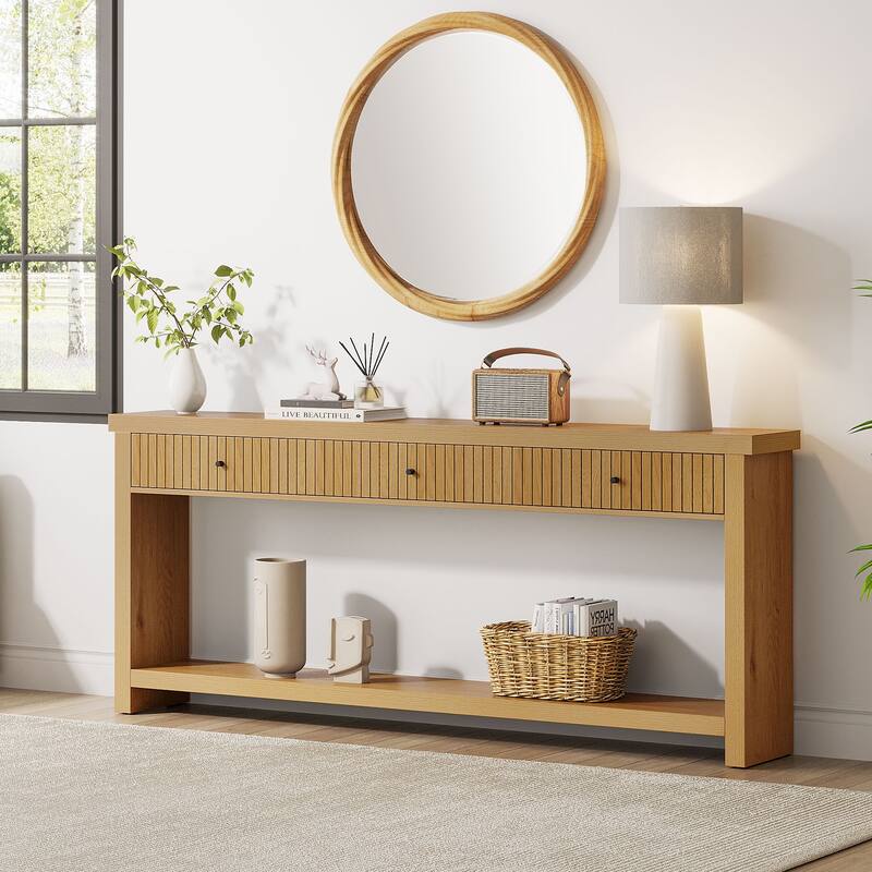 70.9" Extra Long Console Table with Drawers & Storage, Entryway Sofa Couch Foyer Accent Table for Living Room Hallway Entrance