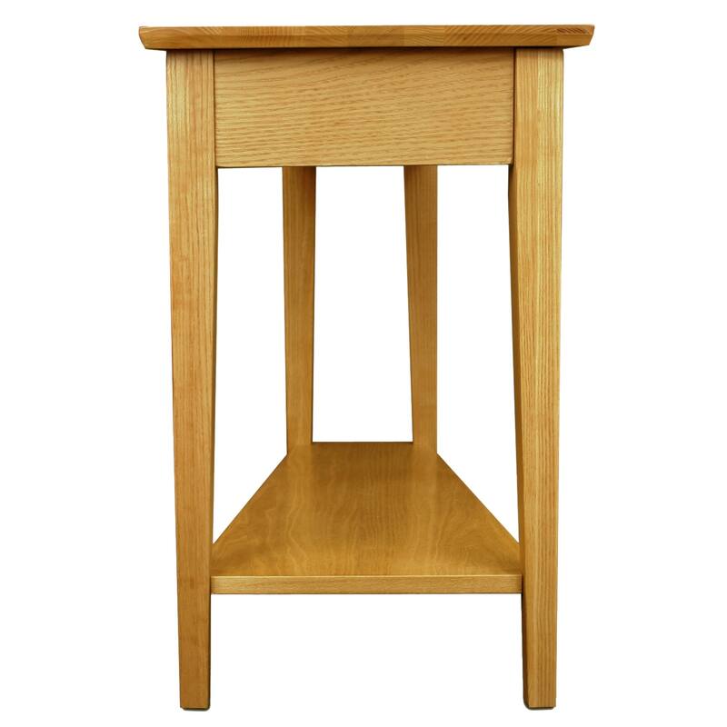 Teegan Solid Wood Recliner Wedge End Side Table with Shelf
