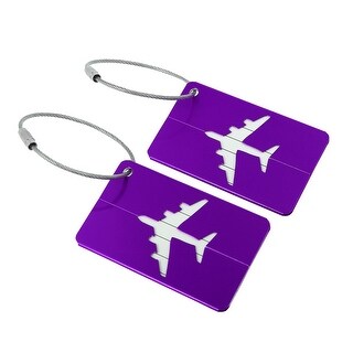purple luggage tags