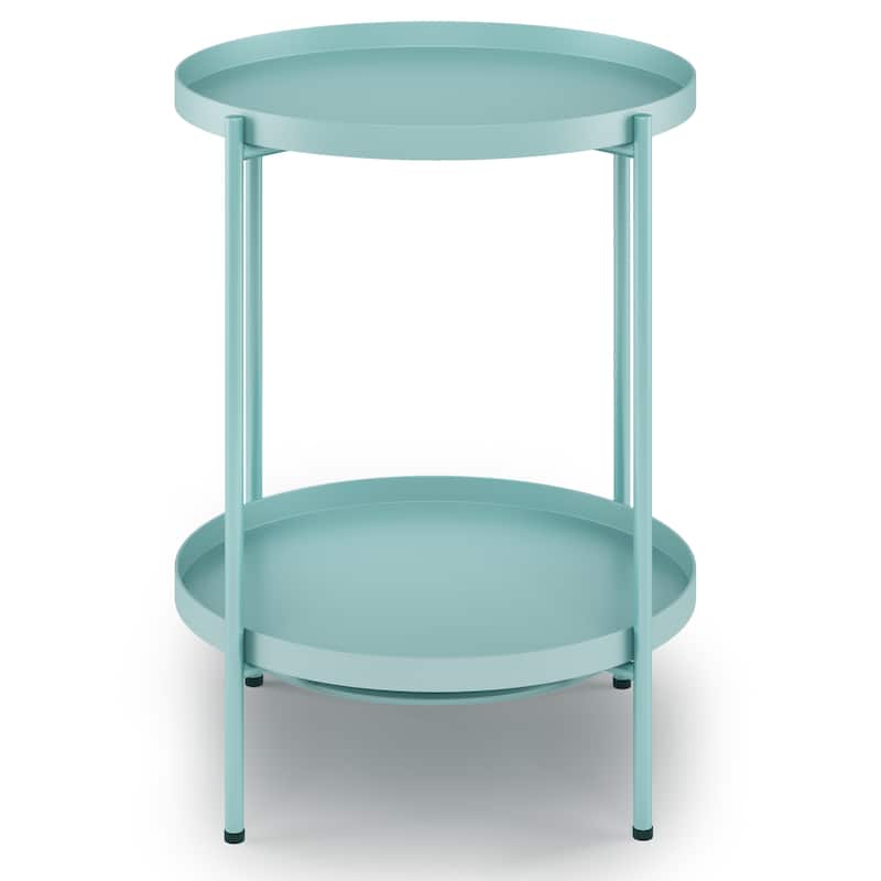 WYNDENHALL Lipton Industrial 17 inch Wide Metal End Table - 16.9"w x 16.9" d x 22.2" h