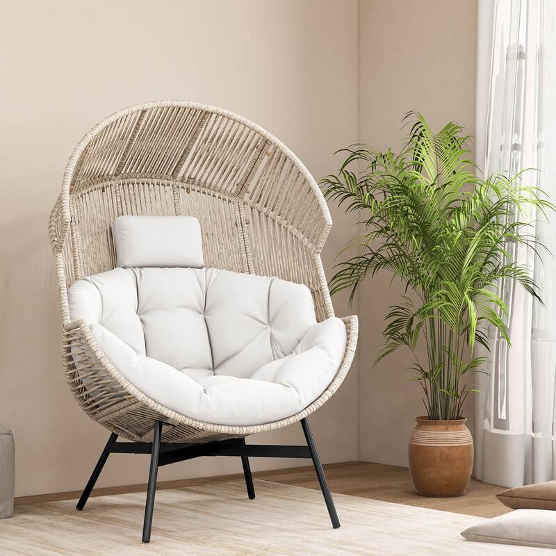 Costway Oversized Egg Style Chair with Cushions & Headrest Heavy-Duty - See Details