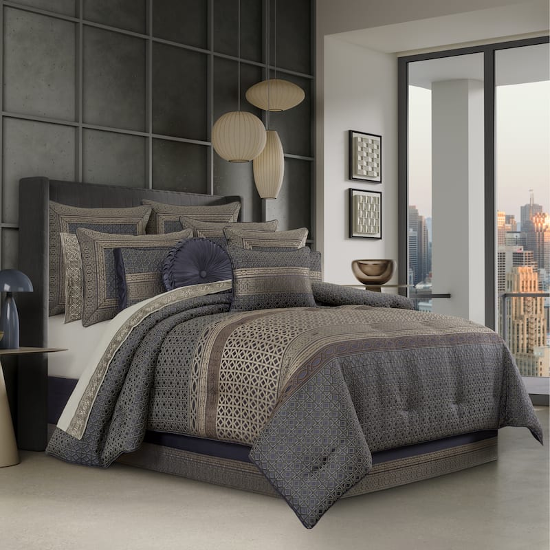 J. Queen New York Alaro Slate 20" Square Decorative Throw Pillow