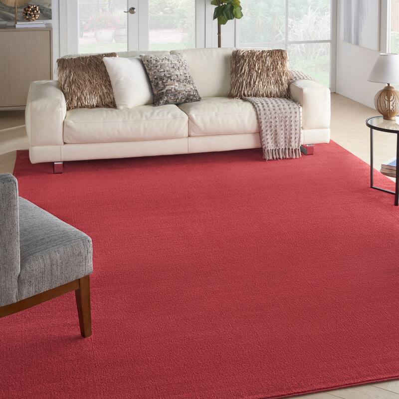 Nourison Essentials Solid Contemporary Indoor/Outdoor Area Rug - 10' x 14' - Brick Red