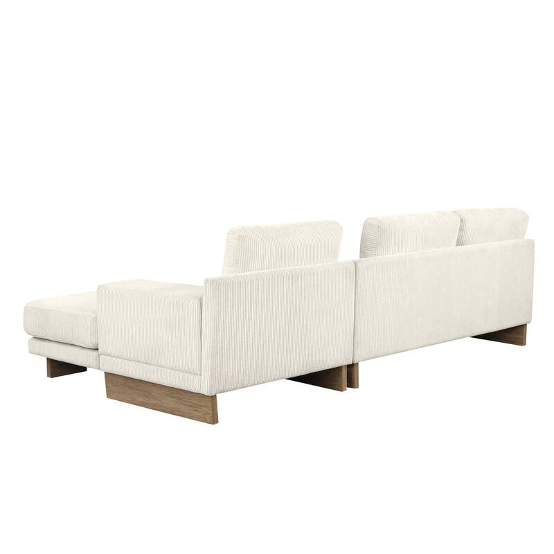 L-shaped Sofa Sectional Sofa with Two USB Ports and Two Power Sockets, a Storage Drawer and a Reversible Chaise Lounge