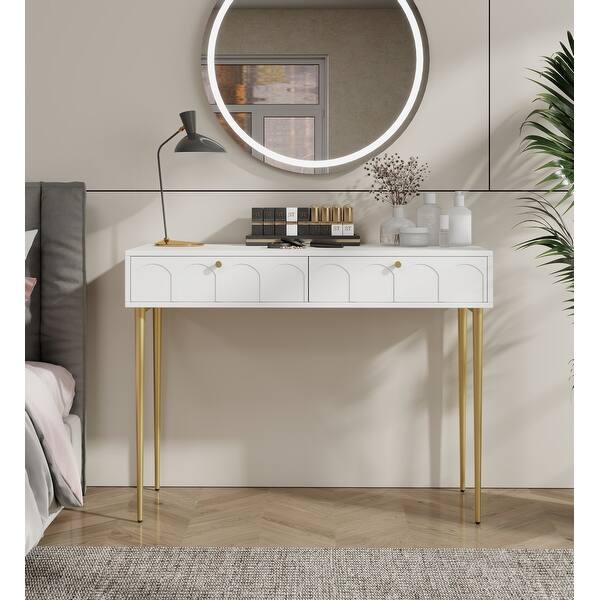 knee length dresses for ladies Dressing Table with 2 Drawers and Iron Legs main image 0