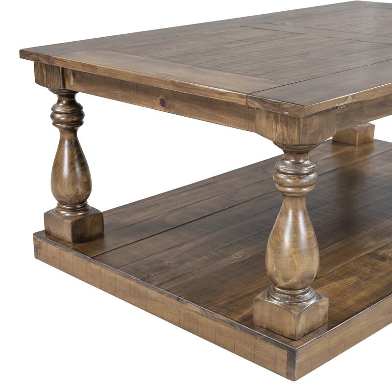 Rectangular Coffee Table, Open Shelf End Table Living Room Center Table