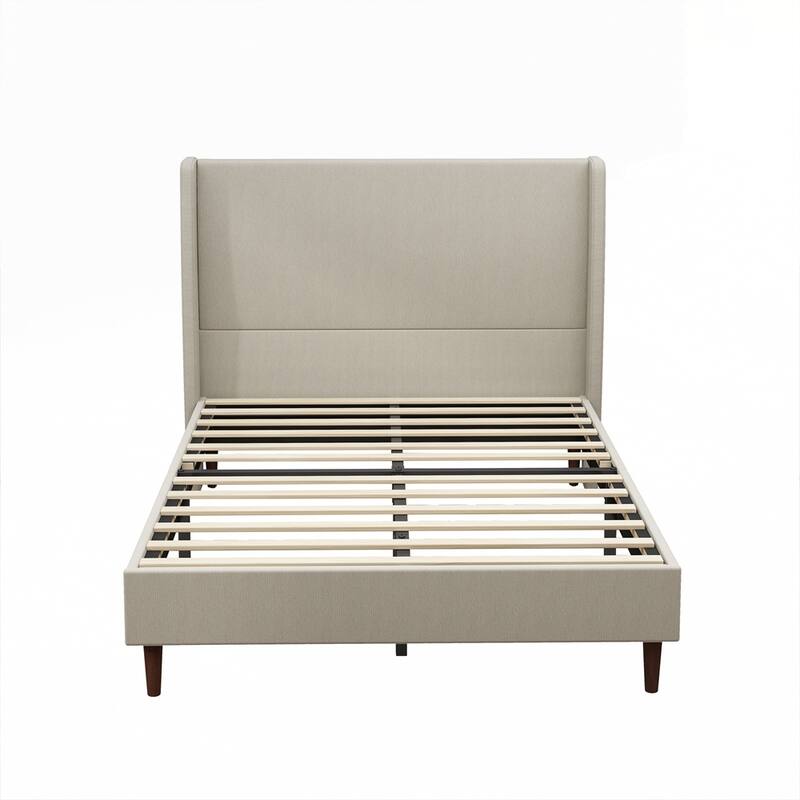 High Headboard Upholstered Platform Bed No Box Spring Needed