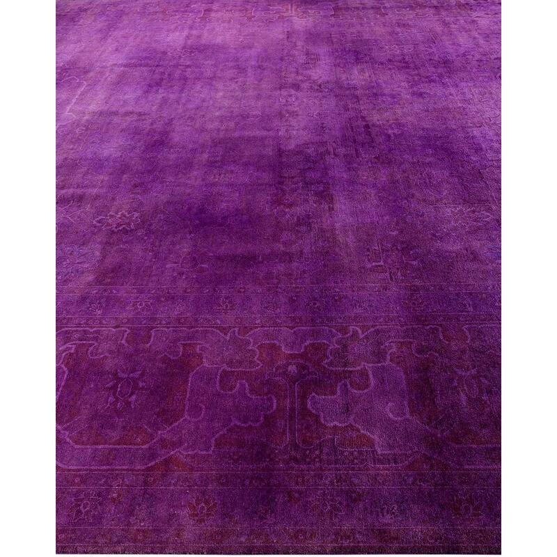 Fine Vibrance One-of-a-Kind Hand-Knotted Area Rug - Purple, 11' 4" x 18' 6" - 11' 4" x 18' 6"
