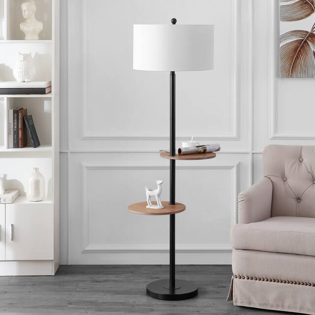 SAFAVIEH Lighting Kelsen 63-inch LED 2-shelf Floor Lamp - 22" W x 18" L x 62.8" H