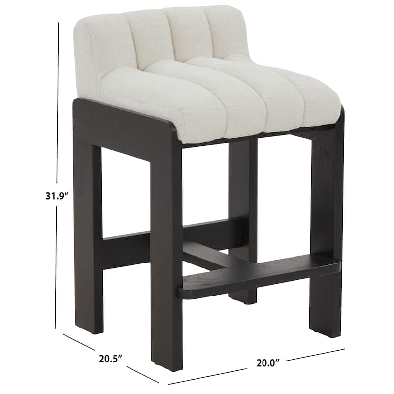 SAFAVIEH Couture Delphini Boucle 27-inch Counter Stool - 20"W x 21"D x 32"H