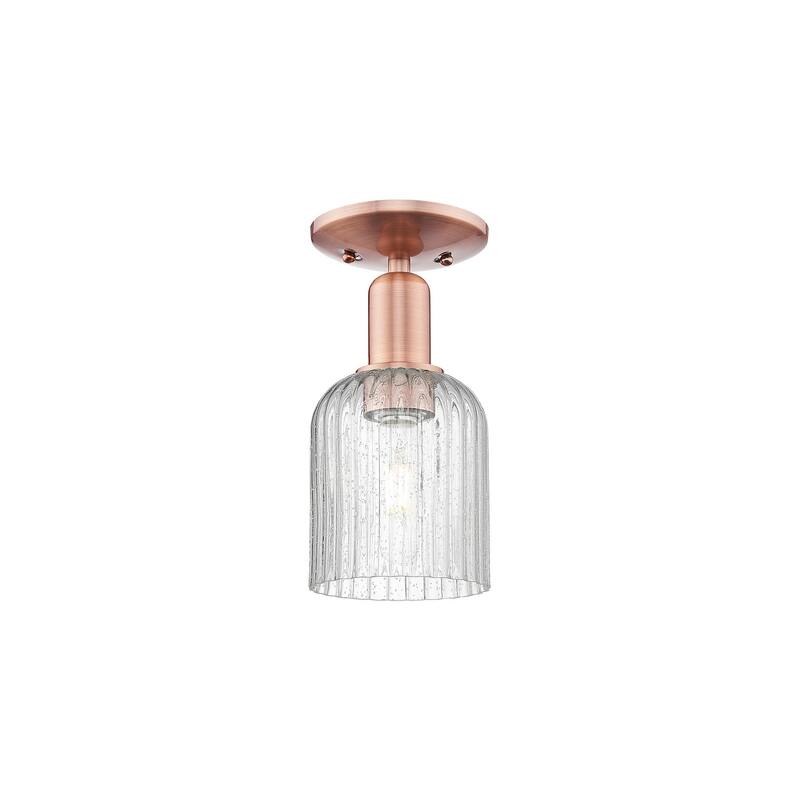 Innovations Lighting 716-1C-11-5 Bridal Veil Semi-Flush Bridal Veil 5" - Antique Copper / Seedy