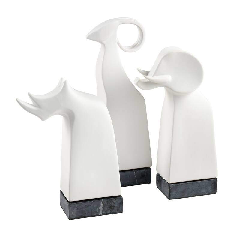 Elk Home Serengeti Matte White Earthenware Sculpture