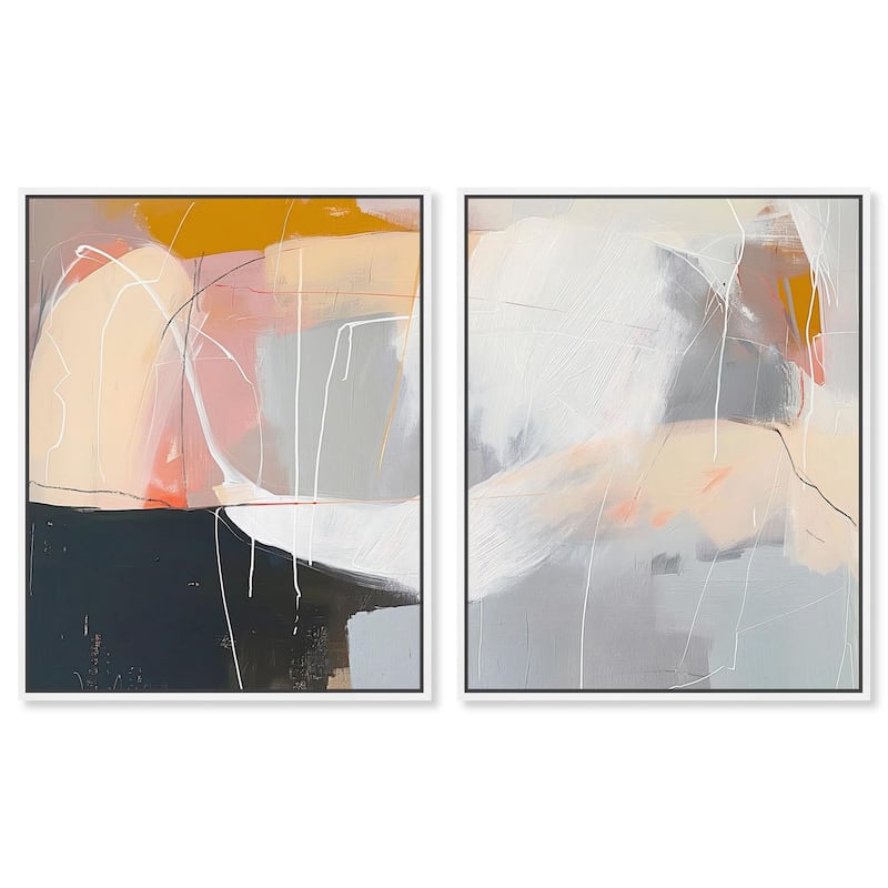 California in Haze Canvas Set of 2 by Art Remedy - 30" x 36" - White