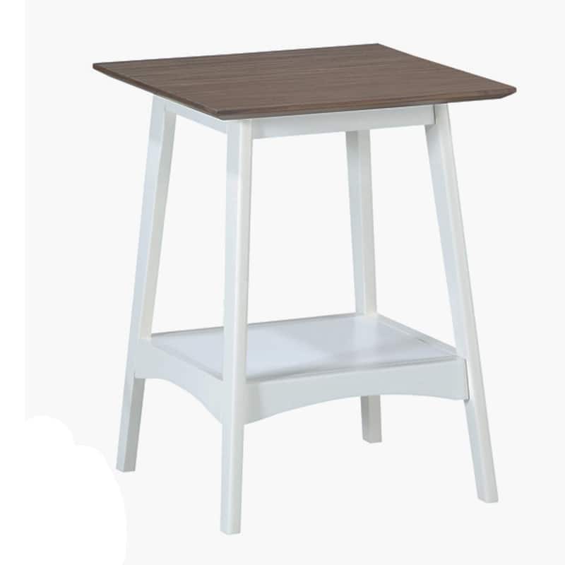 Convenience Concepts Alpine End Table with Shelf - driftwood top/white