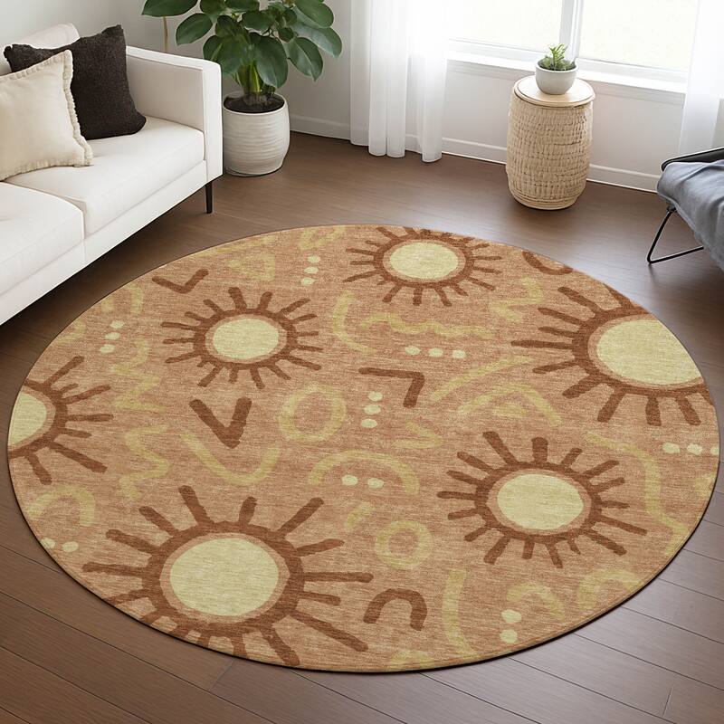 Machine Washable Indoor/ Outdoor Modern Sol Chantille Rug