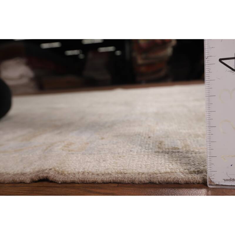 Earth Tone Oushak Turkish Area Rug Handmade Wool Carpet - 6'7"x 9'6"