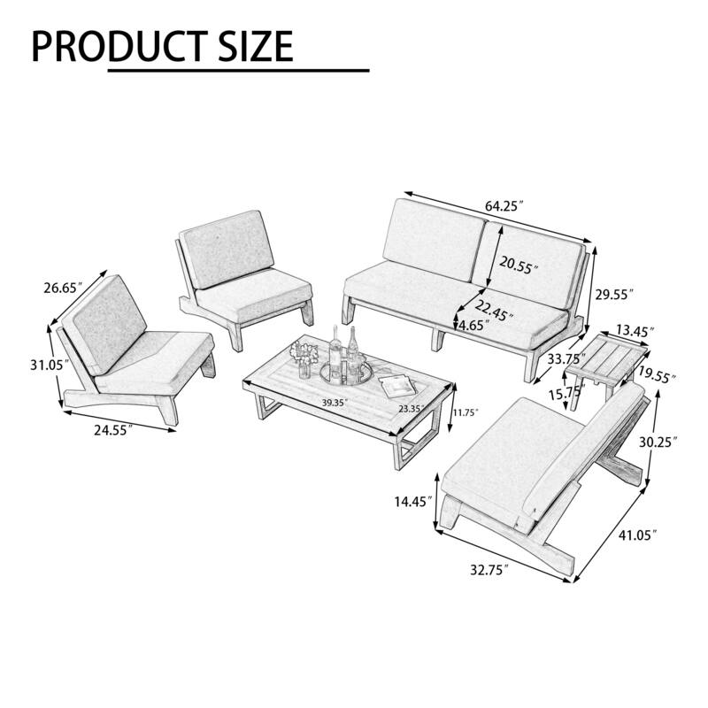 8-Piece Outdoor Sofa Set with Loveseat, 2 Club Chairs & Matching Tables