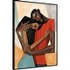 preview thumbnail 2 of 10, Comfort by Manasseh Johnson sr Framed Canvas Wall Art Print - Sylvie Beaded Black