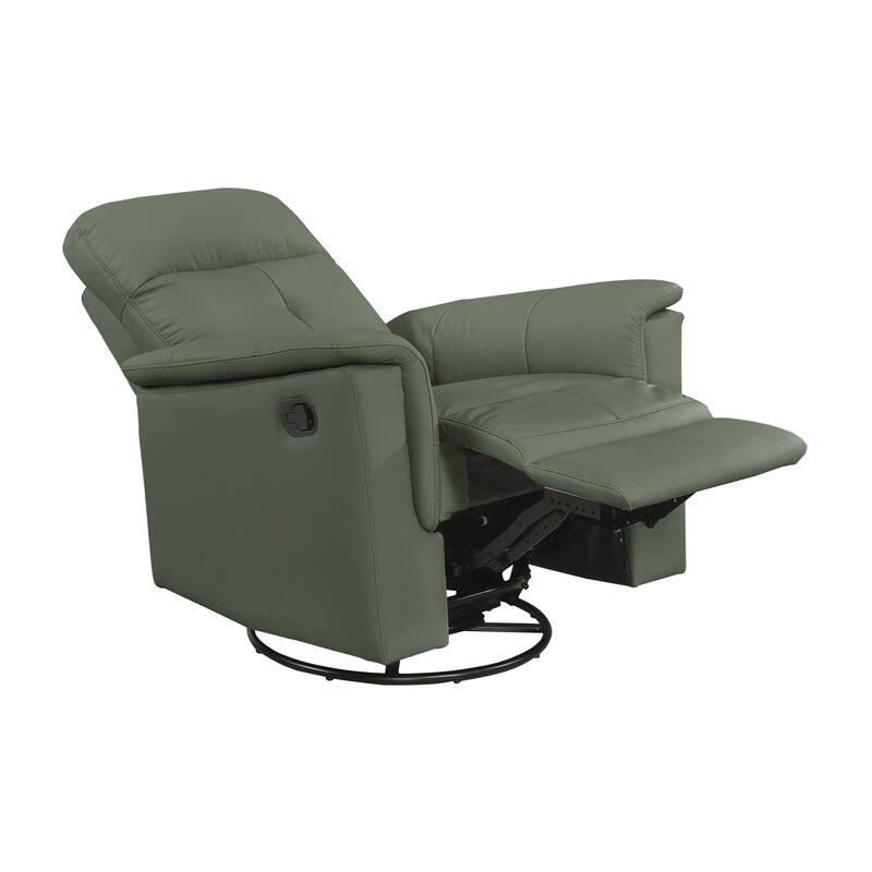 Monte 35.5" Leather Swivel Glider Manual Recliner - 360-Degree Swivel