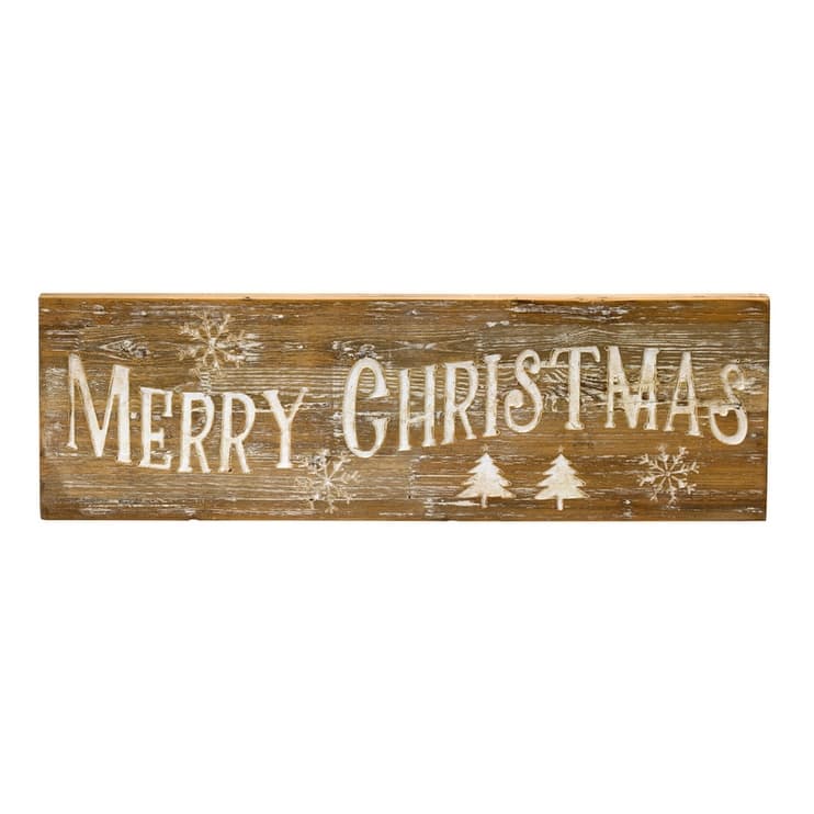 Merry Christmas Sign - White