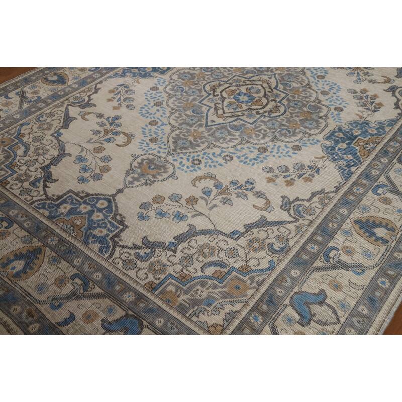 Traditional Tabriz Persian Vintage Rug Handmade Wool Carpet - 6'5" x 9'3"