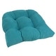 preview thumbnail 38 of 62, 19-inch U-Shaped Microsuede Chair Cushion (Set of 1, 2, or 4) Single - Aqua Blue