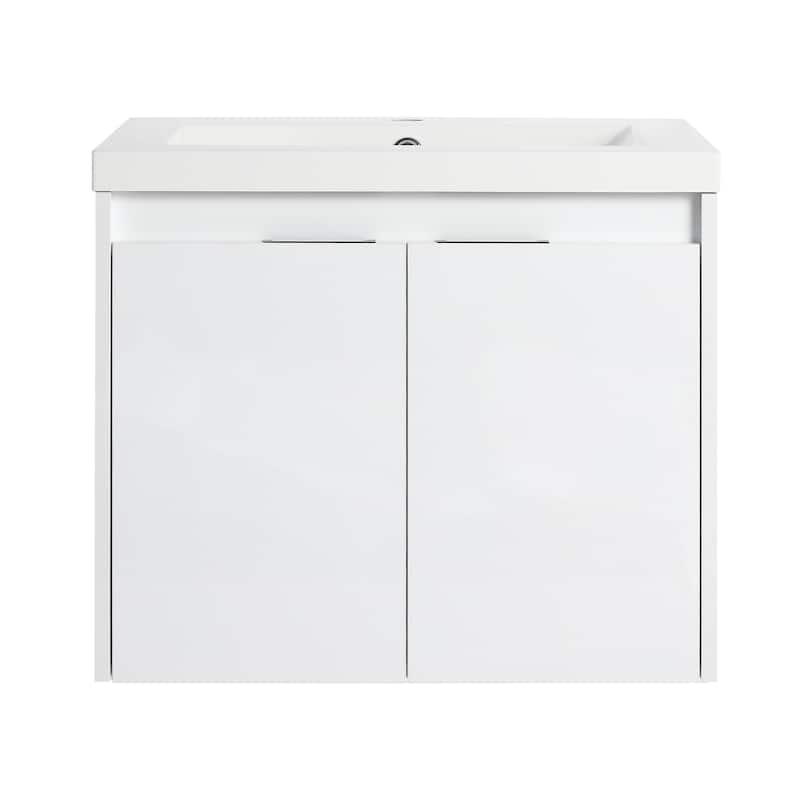 Float Mounting Bathroom Vanity With Resin Sink