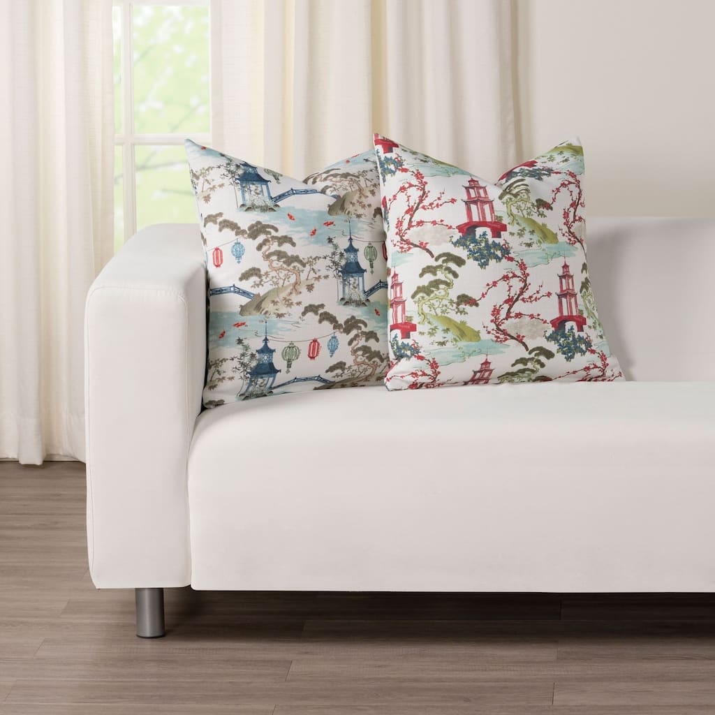 Siscovers Tranquil Pagoda Print Throw Pillow