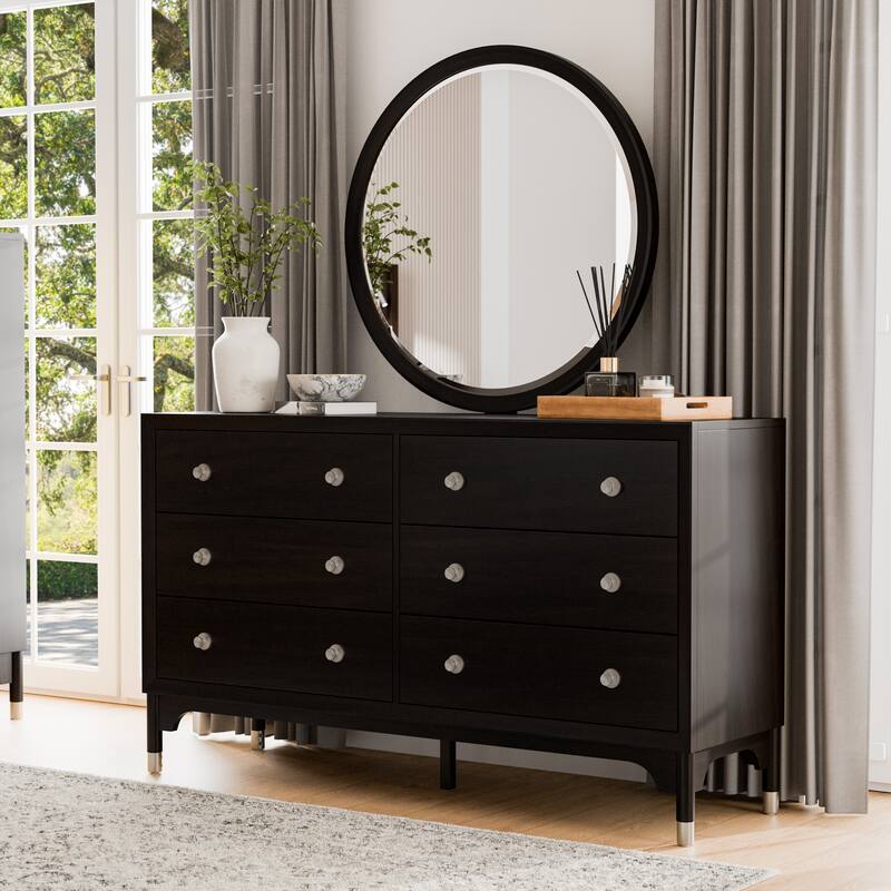 Furniture of America Forma Mid-Century Modern 4-Piece Black Solid Wood Storage Platform Bedroom Set