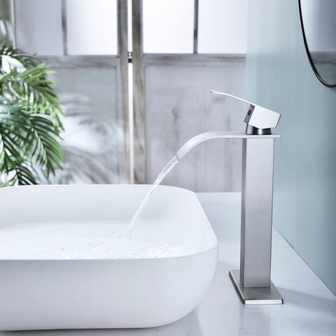 Waterfall Spout Bathroom Faucet,Single Handle Bathroom Vanity Sink Faucet