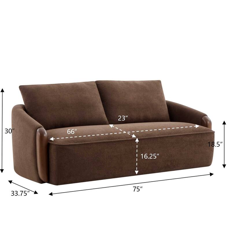 Christopher Knight Home - Curved 75" Boucle Upholstered Sofa with Solid Wood Frame