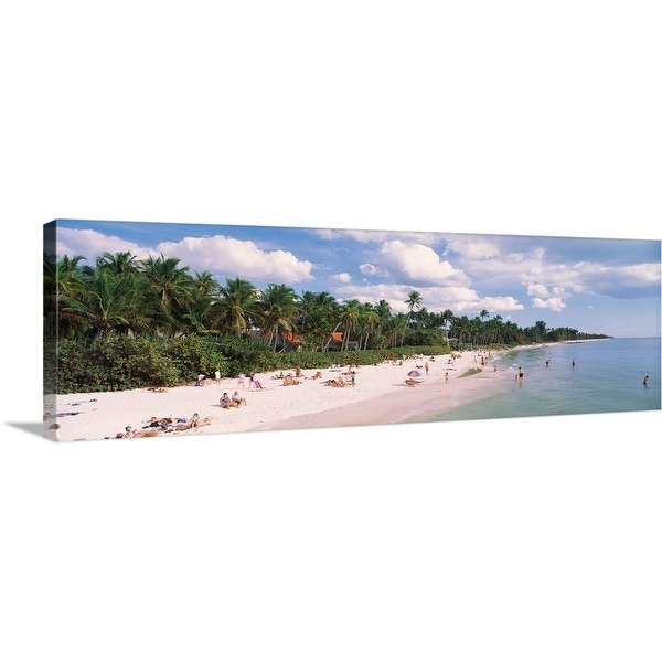 "Tourists on the beach, Naples, Gulf of Mexico, Florida" Canvas Wall Art