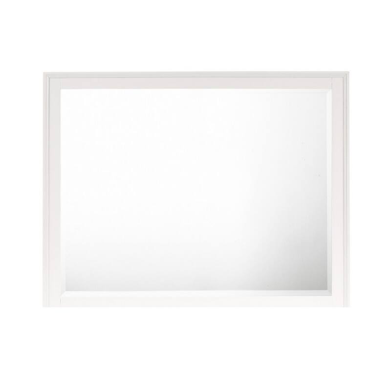 Zavi 32 x 40 Dresser Mirror, Rectangular Shape, Tempered Glass, White