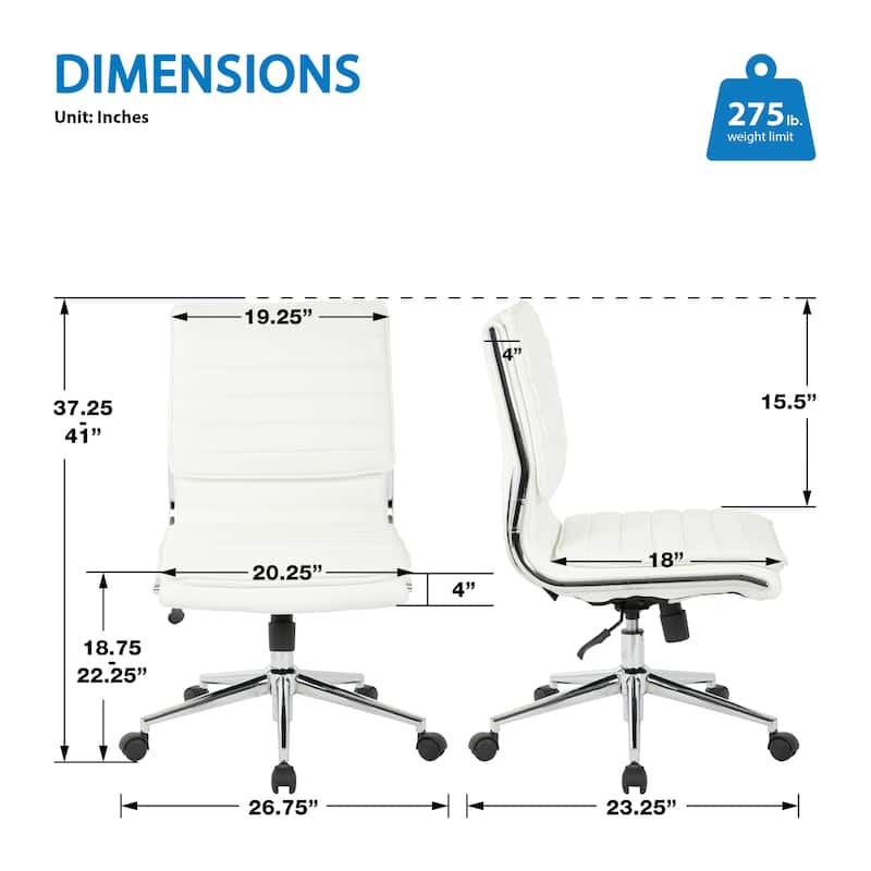 Armless Mid Back Professional Managers