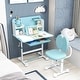 preview thumbnail 10 of 28, Costway Kid’s Study Desk & Chair Set with Tilt Desktop, Pen Holder & - See Details