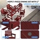 preview thumbnail 29 of 82, 7-Piece HDPE Outdoor Dining Table Sets with Umbrella Hole - 1-Table 6-Chairs